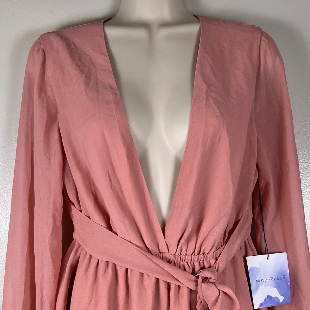 Revolve MAJORELLE Berkshire Mini Dress Chiffon Fully Lined Blush Pink Size Small